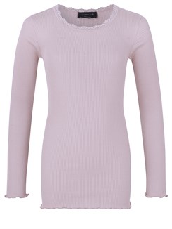 Rosemunde Silk t-shirt regular w/ lace - Lavender Frost