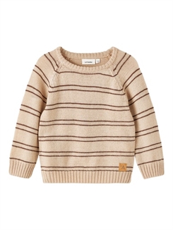 Lil' Atelier Roger LS knit cardigan - Warm sand