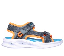 Skechers Boys Sola glow Sandal - Charcoal Orange (Blinke sandal)