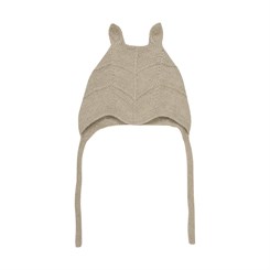 Huttelihut Mini rabbit bonnet hue w/ears - Camel Melange
