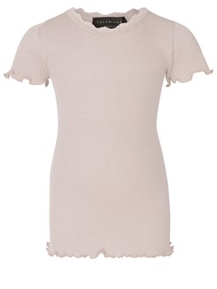 Rosemunde Silk t-shirt regular w/ lace - Light Rose